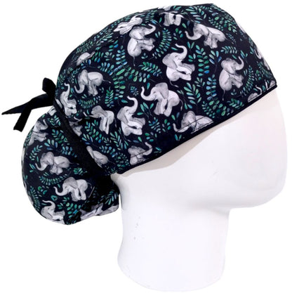 Gorro Quirúrgico Mujer y Portacarnet Elefantes - gorro antifluido para mujer Doctools - foto 2