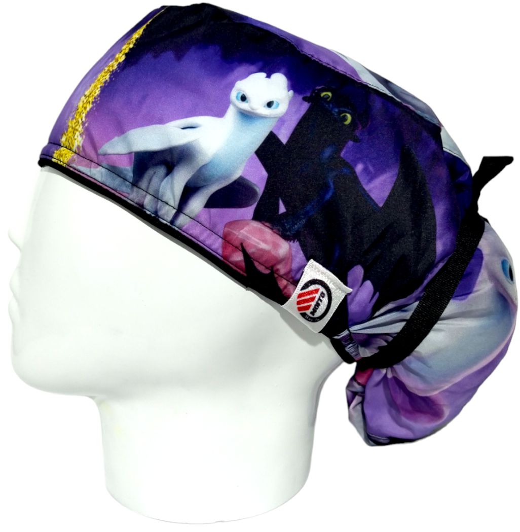 Gorro Quirúrgico Mujer y Portacarnet Furia Intensamente Morado - gorro antifluido para mujer Doctools - foto 1