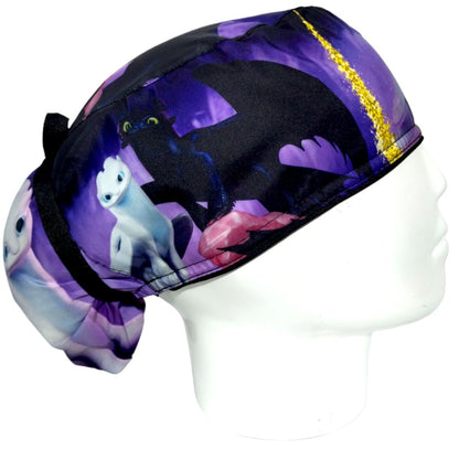Gorro Quirúrgico Mujer y Portacarnet Furia Intensamente Morado - gorro antifluido para mujer Doctools - foto 2