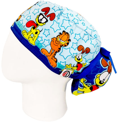 Gorro Quirúrgico Mujer y Portacarnet Garfield Azul - gorro antifluido para mujer Doctools - foto 1