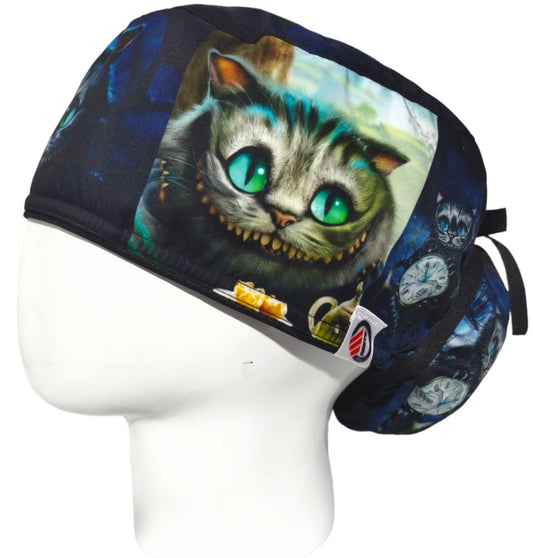 Gorro Quirúrgico Mujer y Portacarnet Gato de Alicia - gorro antifluido para mujer Doctools - foto 1