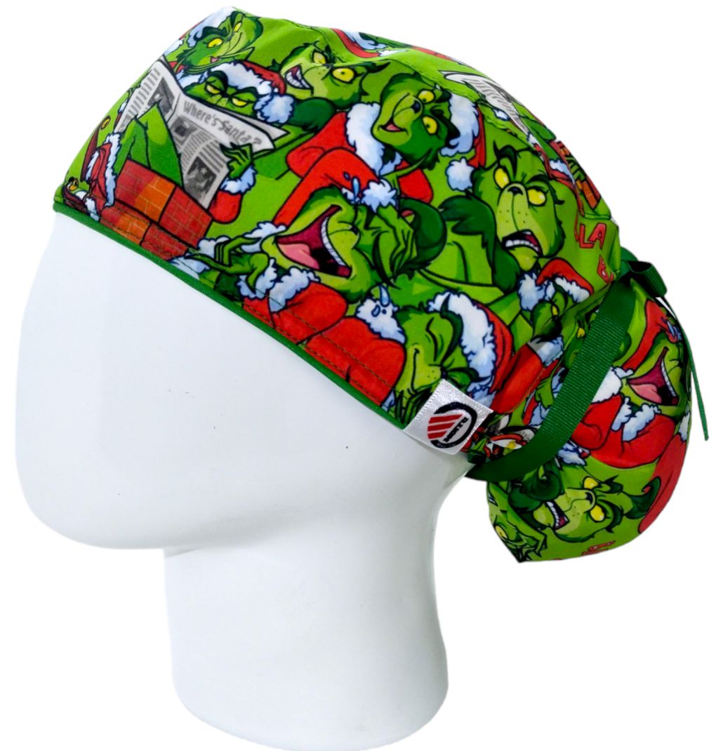 Gorro Quirúrgico Mujer y Portacarnet Grinch Verde - gorro antifluido para mujer Doctools - foto 1