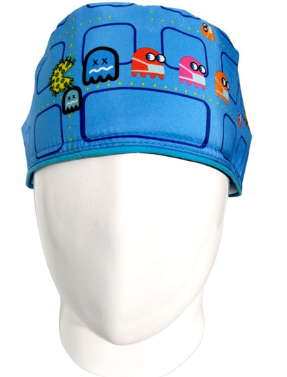 Gorro Quirúrgico Mujer y Portacarnet Pac-Man Azul Claro - gorro antifluido para mujer Doctools - foto 3