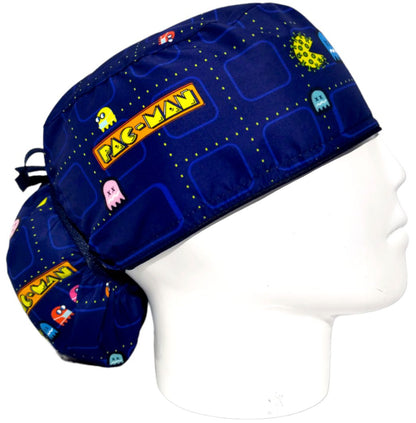 Gorro Quirúrgico Mujer y Portacarnet Pac-Man Azul - gorro antifluido para mujer Doctools - foto 2
