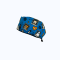 Gorro Quirúrgico Hombre Pet Portraits y Huellitas Azul