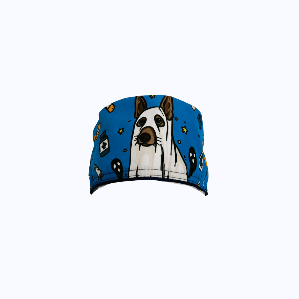 Gorro Quirúrgico Hombre Pet Portraits y Huellitas Azul