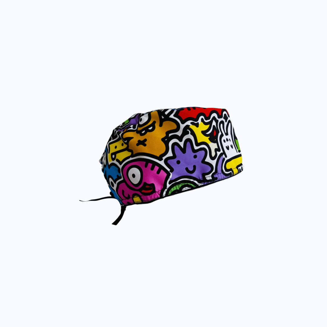 Gorro Quirúrgico Hombre Doodle Art Monstruos Urbanos Multicolor