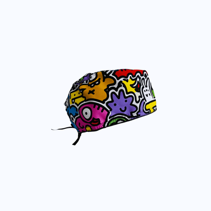 Gorro Quirúrgico Hombre Doodle Art Monstruos Urbanos Multicolor
