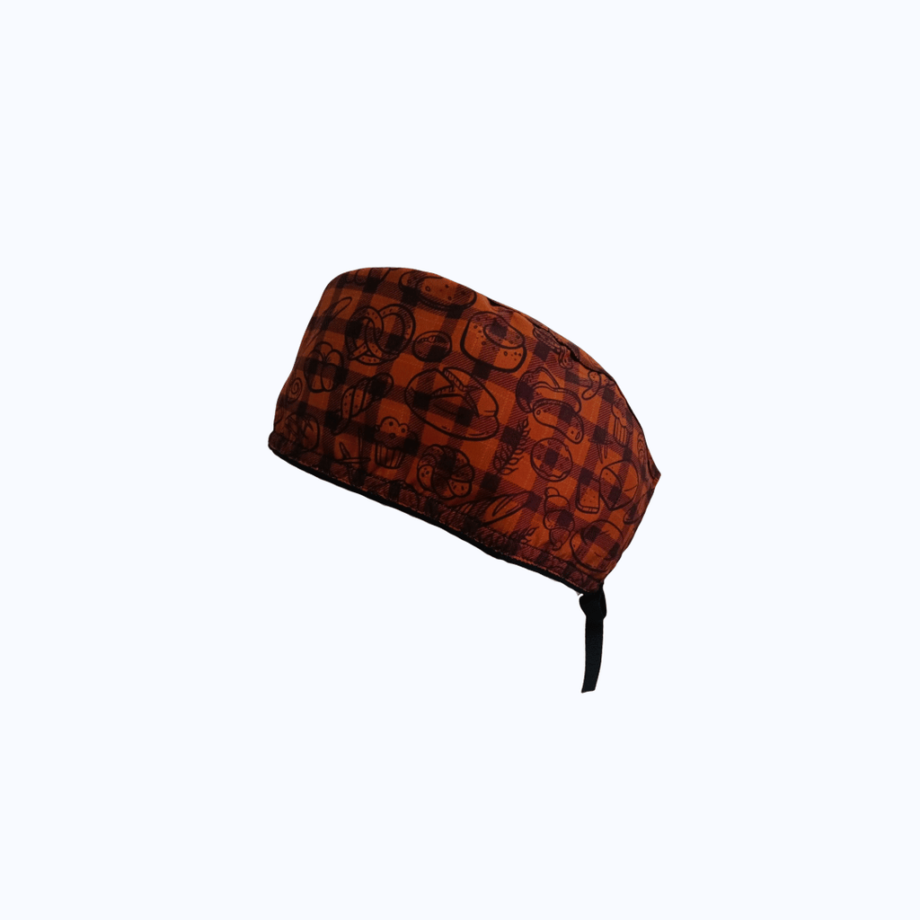 Gorro Quirúrgico Hombre Panadería & Café Cuadros Terracota