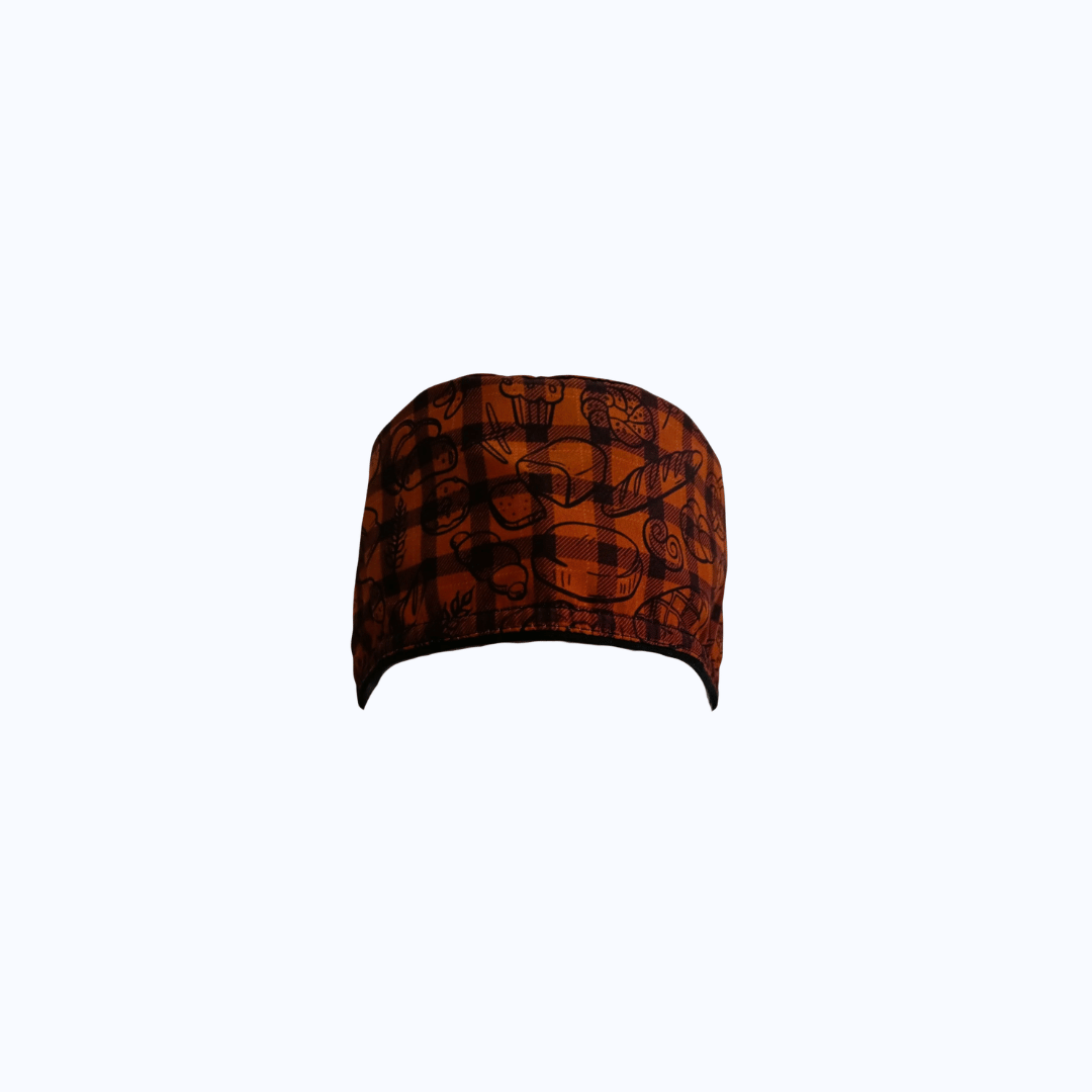 Gorro Quirúrgico Hombre Panadería & Café Cuadros Terracota