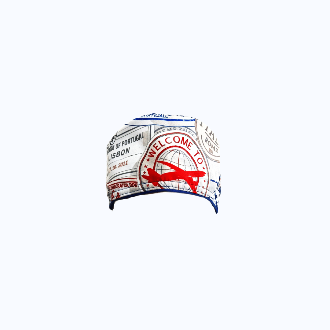 Gorro Quirúrgico Hombre Pasaporte Viajero Sellos París Roma