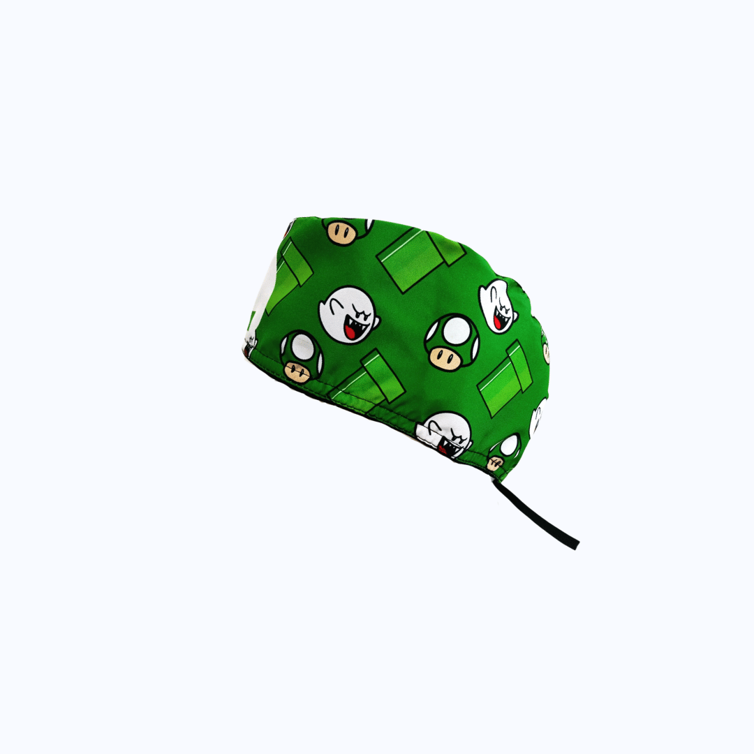 Gorro Quirúrgico Hombre Super Mario Luigi Boo y Hongos