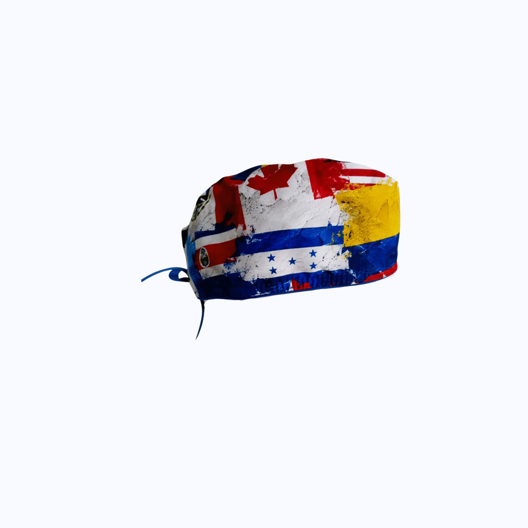 Gorro Quirúrgico Hombre Banderas de Latinoamérica Collage