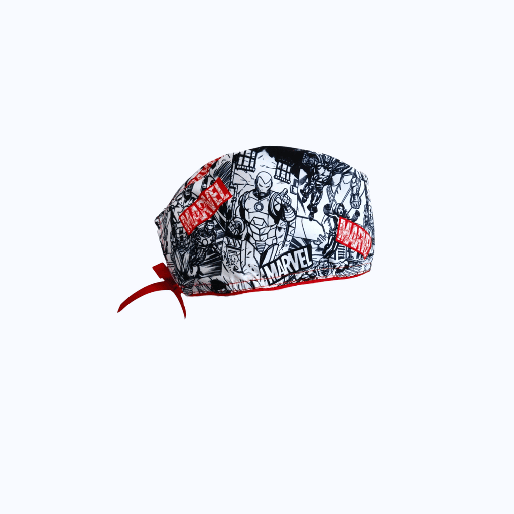 Gorro Quirúrgico Hombre Marvel Cómics Vintage Blanco y Negro