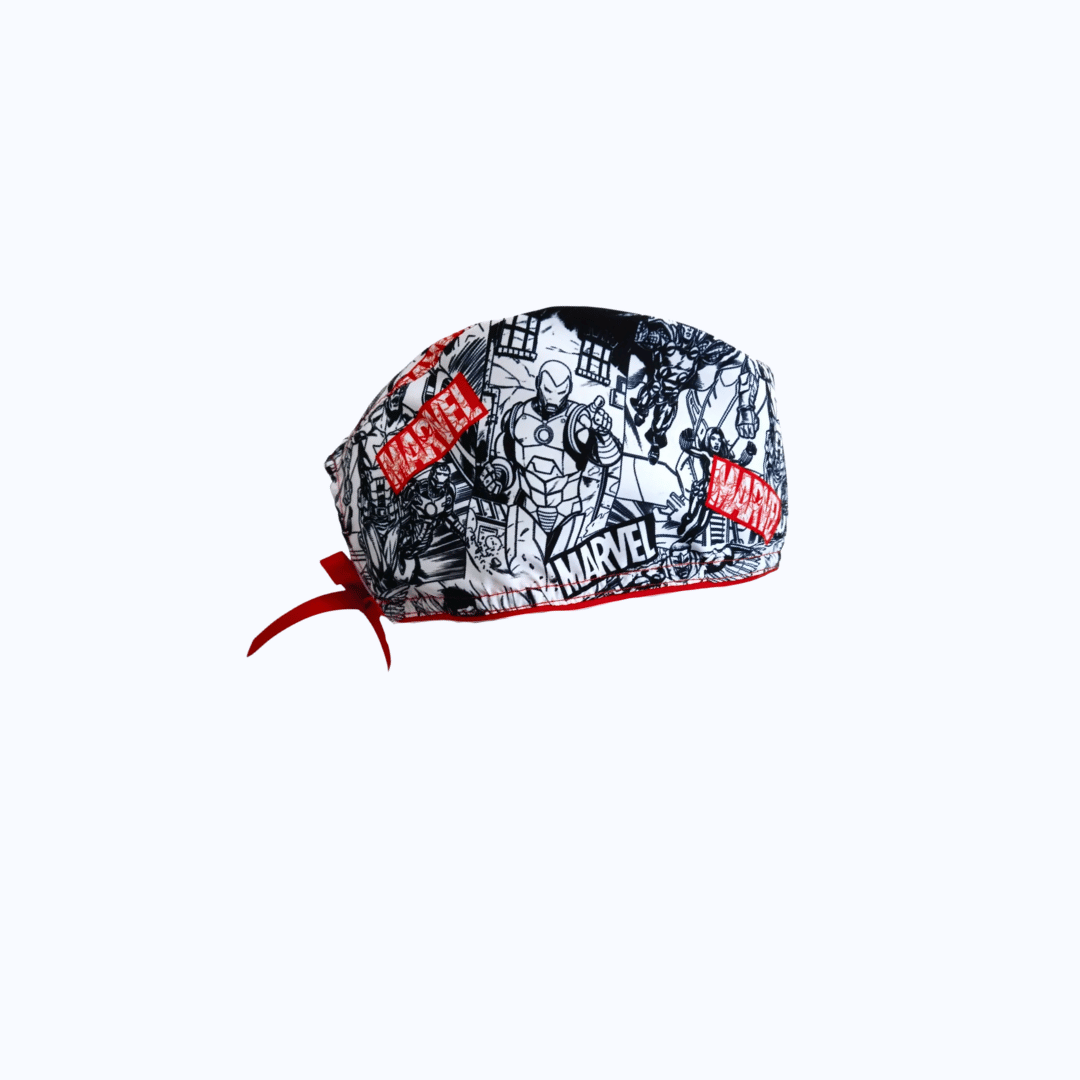 Gorro Quirúrgico Hombre Marvel Cómics Vintage Blanco y Negro