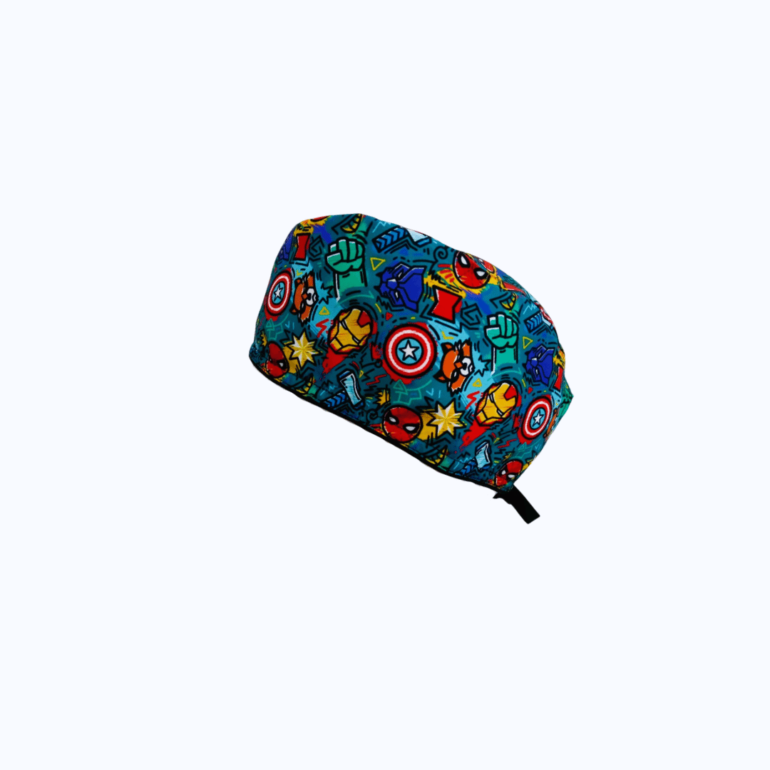 Gorro Quirúrgico Hombre Superhéroes Vengadores Azul Petróleo