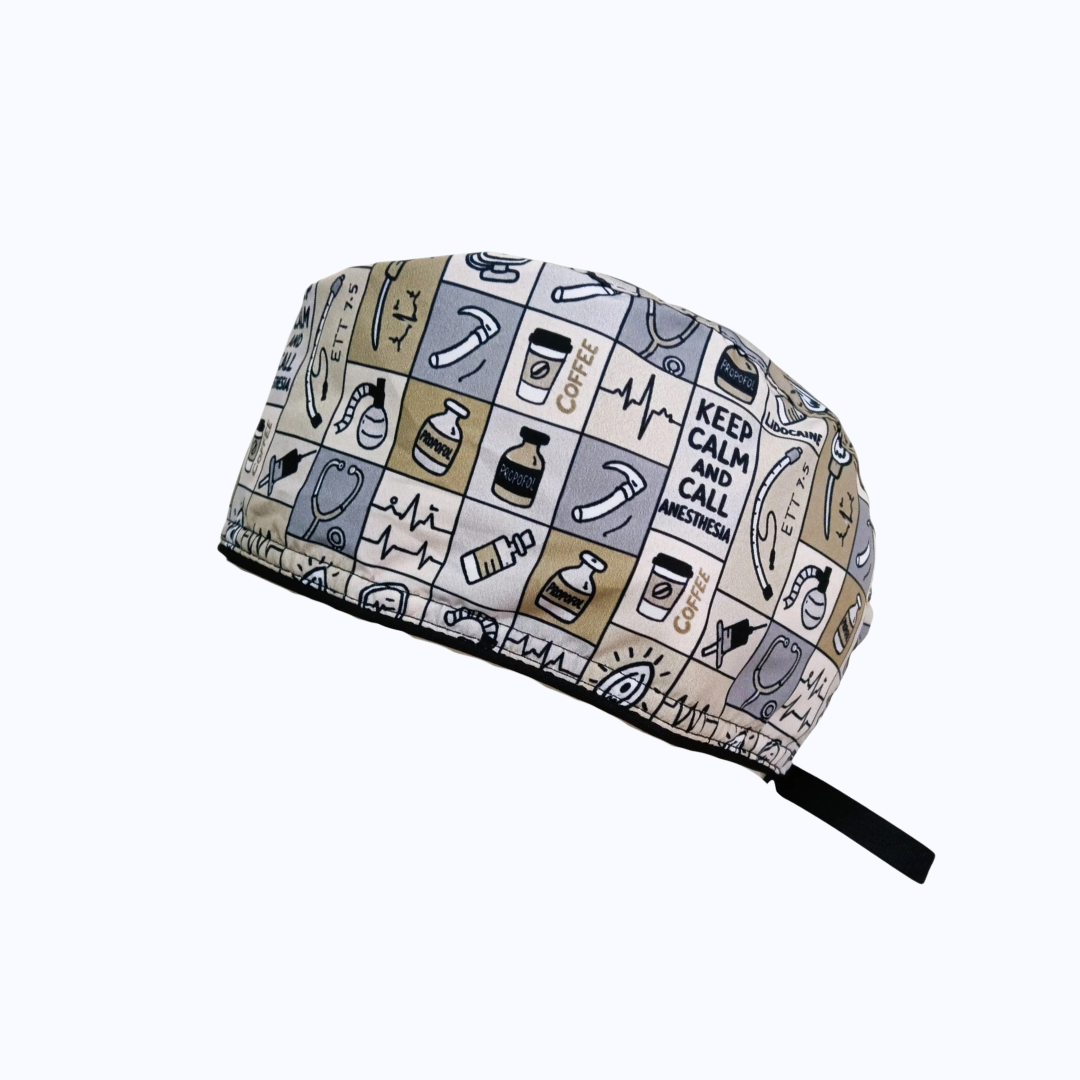 Gorro Quirúrgico Hombre y Portacarnet Anestesio Beige