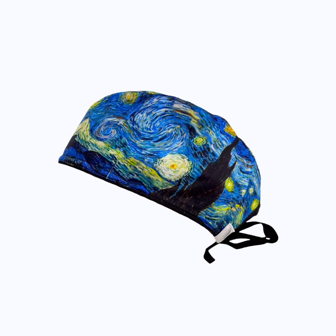 Gorro Quirúrgico Hombre y Portacarnet La Noche Estrellada