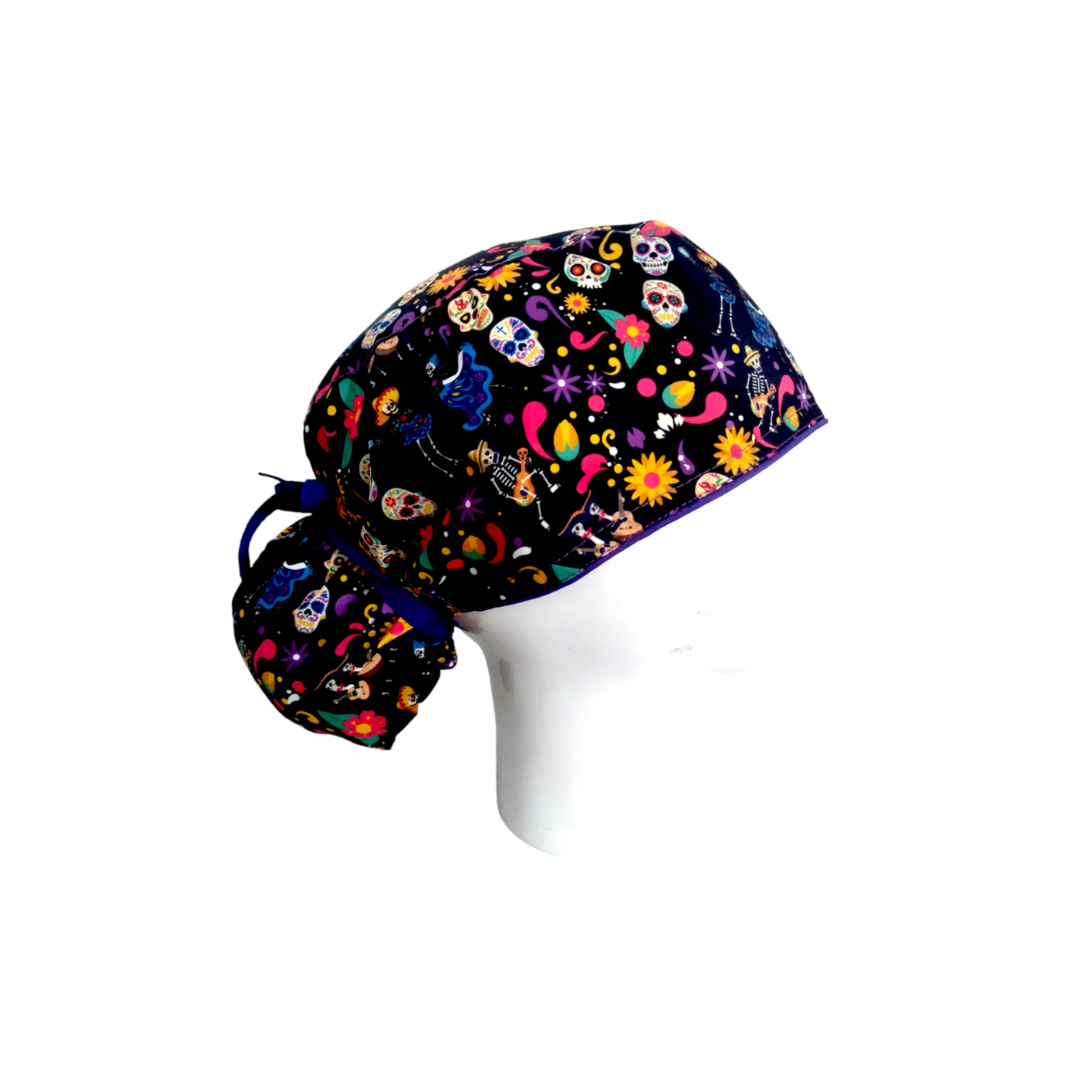 Women's Surgical Scrub Cap Day of the Dead