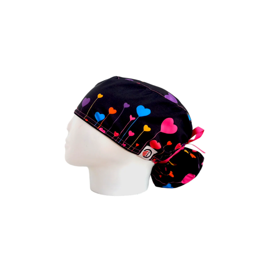 Surgical Scrub Cap for Women with Heart Balloons