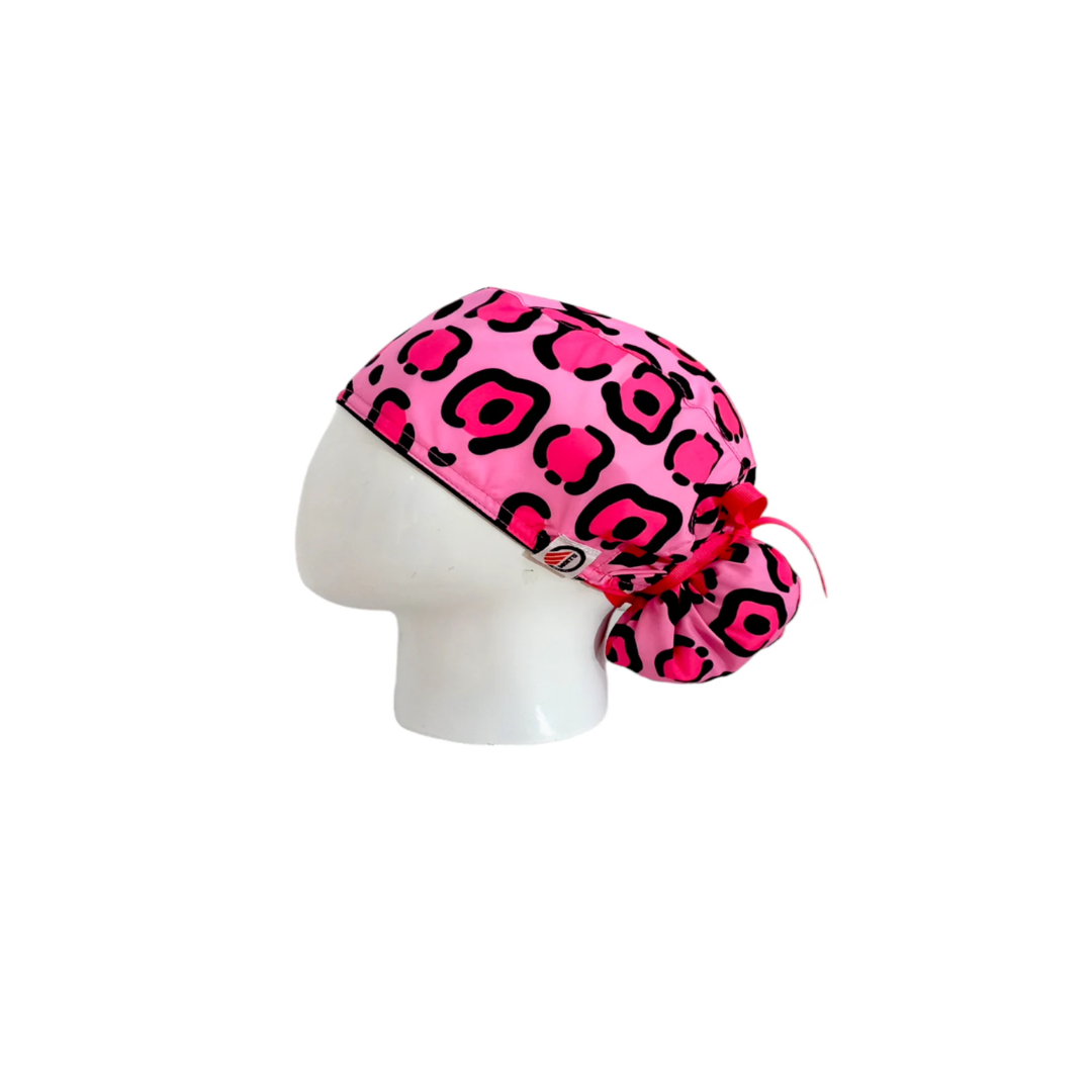 Fuchsia Animal Print Surgical Scrub Cap for Women