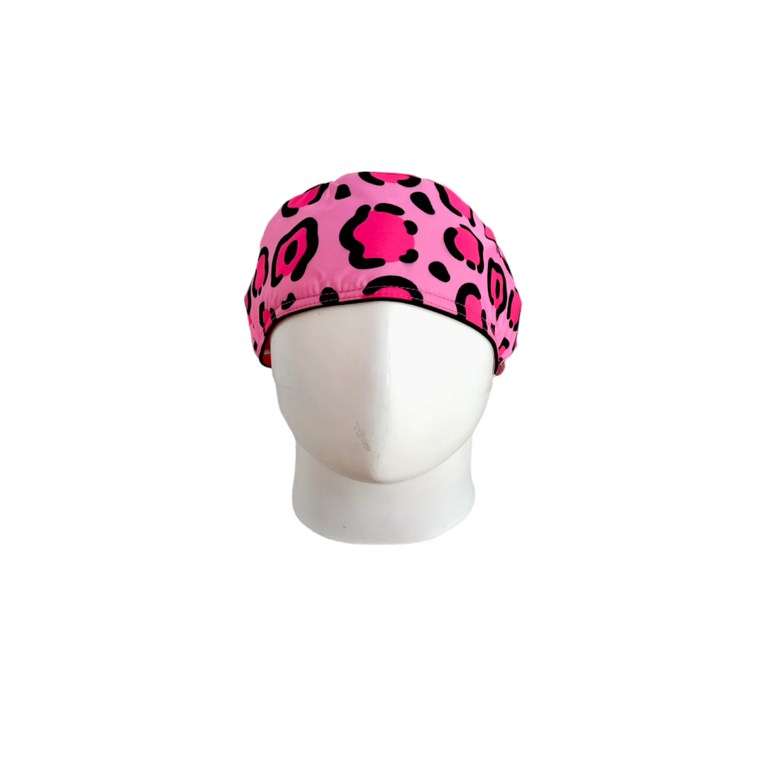 Fuchsia Animal Print Surgical Scrub Cap for Women