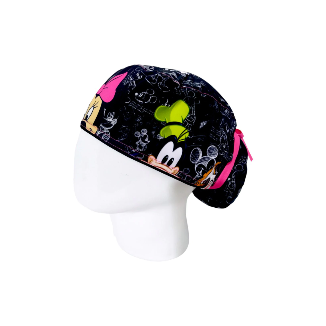 Mickey Black Women's Surgical Scrub Cap