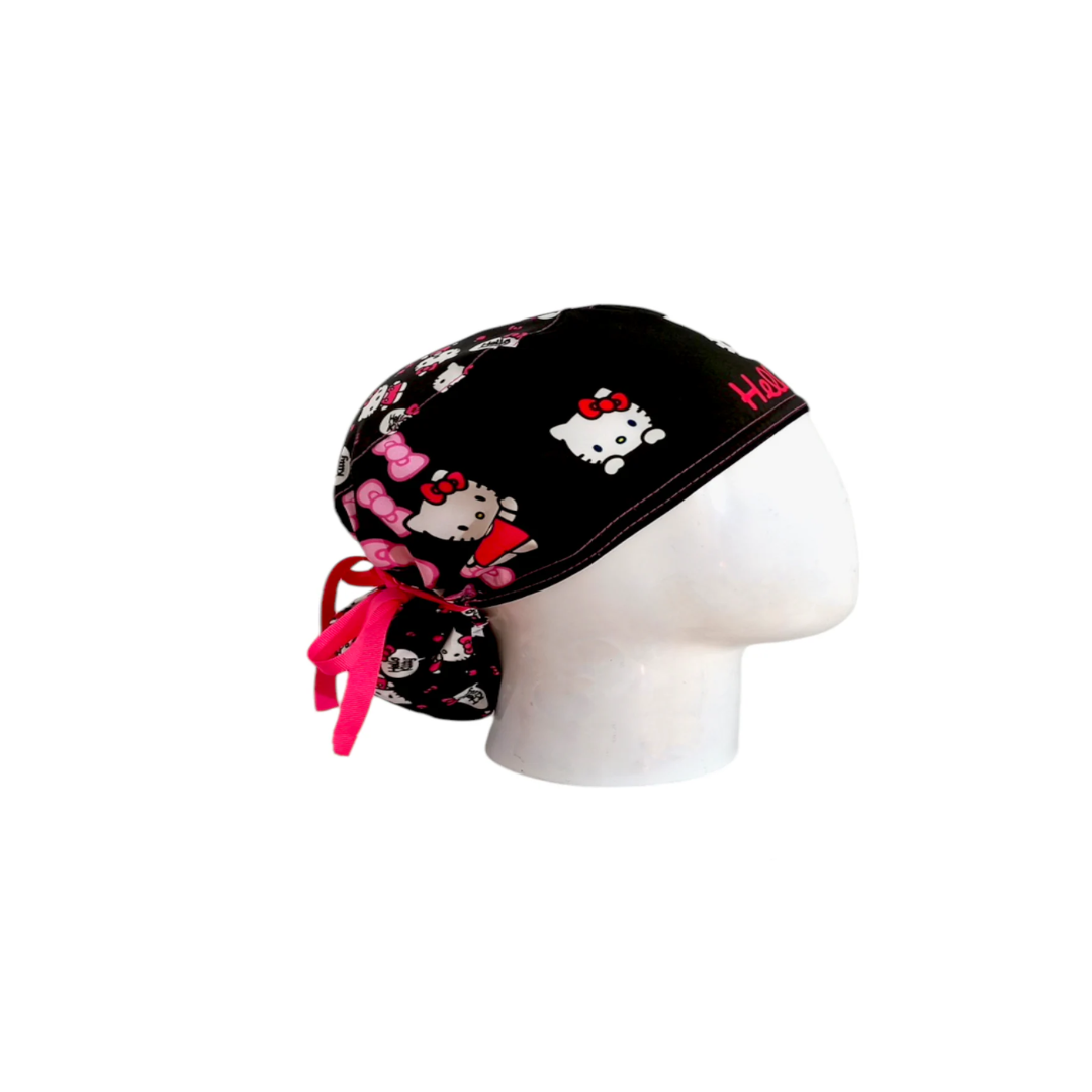 Women's Surgical Cap Hello Kitty Black