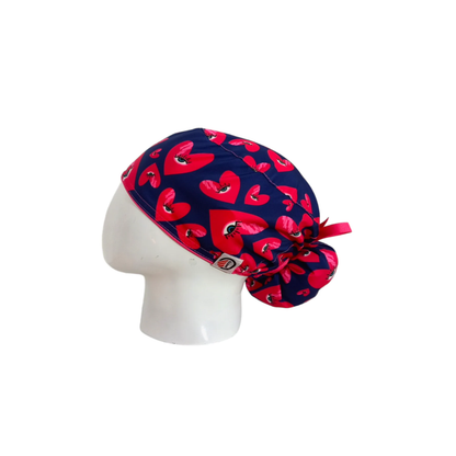 Women's Surgical Scrub Cap Hearts & Eyes