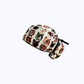 Gorro Quirúrgico Mujer Gatos con Pañoleta Vintage Beige