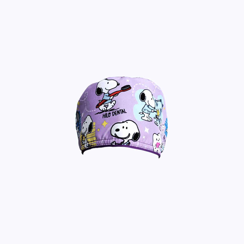 Gorro Quirúrgico Mujer Snoopy Odontología "Ohh, Muelita" Lila