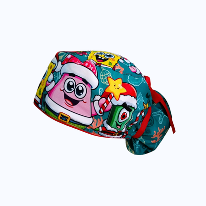 Gorro Quirúrgico Mujer y Portacarnet Bob Esponja Navidad