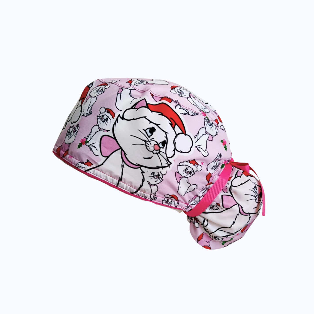 Gorro Quirúrgico Mujer y Portacarnet Marie Gata Navidad