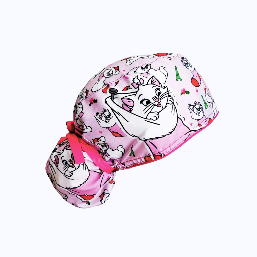 Gorro Quirúrgico Mujer y Portacarnet Marie Gata Navidad