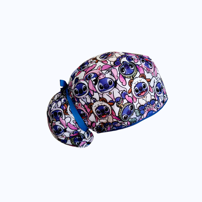 Gorro Quirúrgico Mujer y Portacarnet Stitch Disfraces de Animalitos Azul