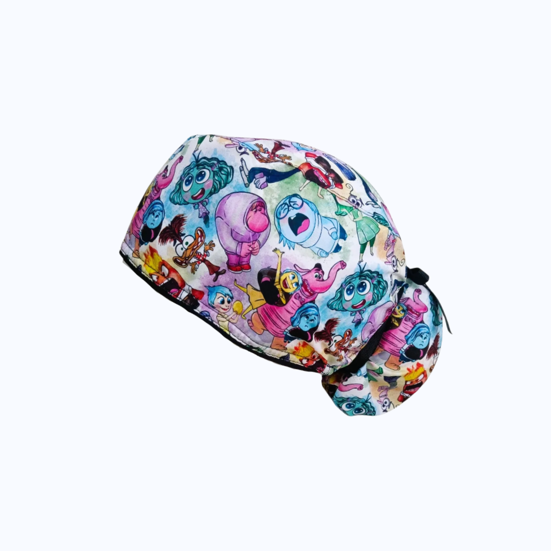 Gorro Quirúrgico Mujer y Portacarnet Intensamente Inside Out Emociones