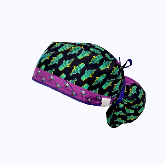 Gorro Quirúrgico Mujer y Portacarnet Krusty Negro