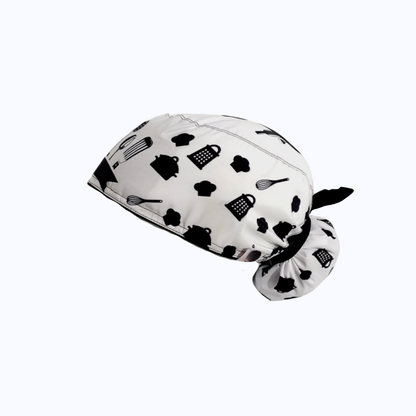 Gorro Quirúrgico Mujer y Portacarnet Cocina Blanco