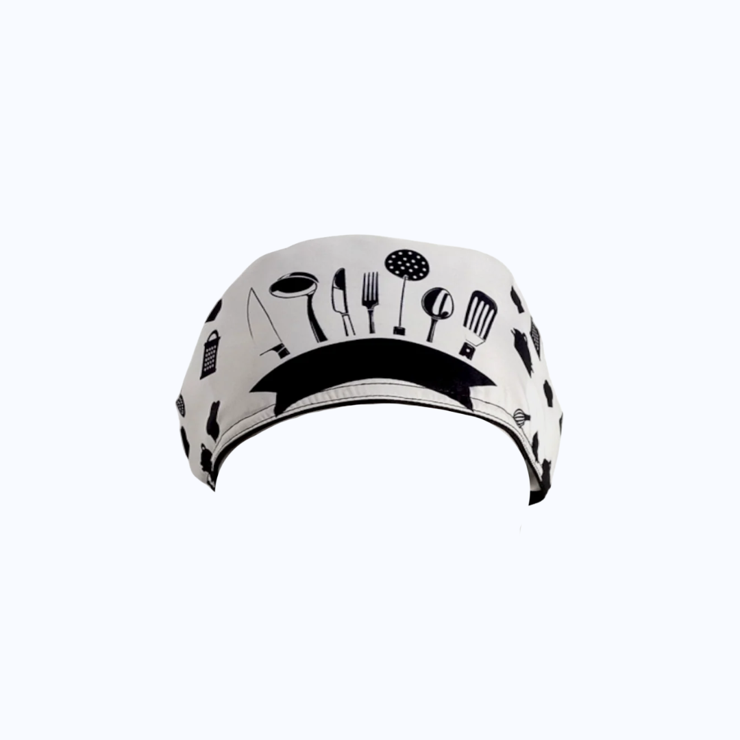Gorro Quirúrgico Mujer y Portacarnet Cocina Blanco