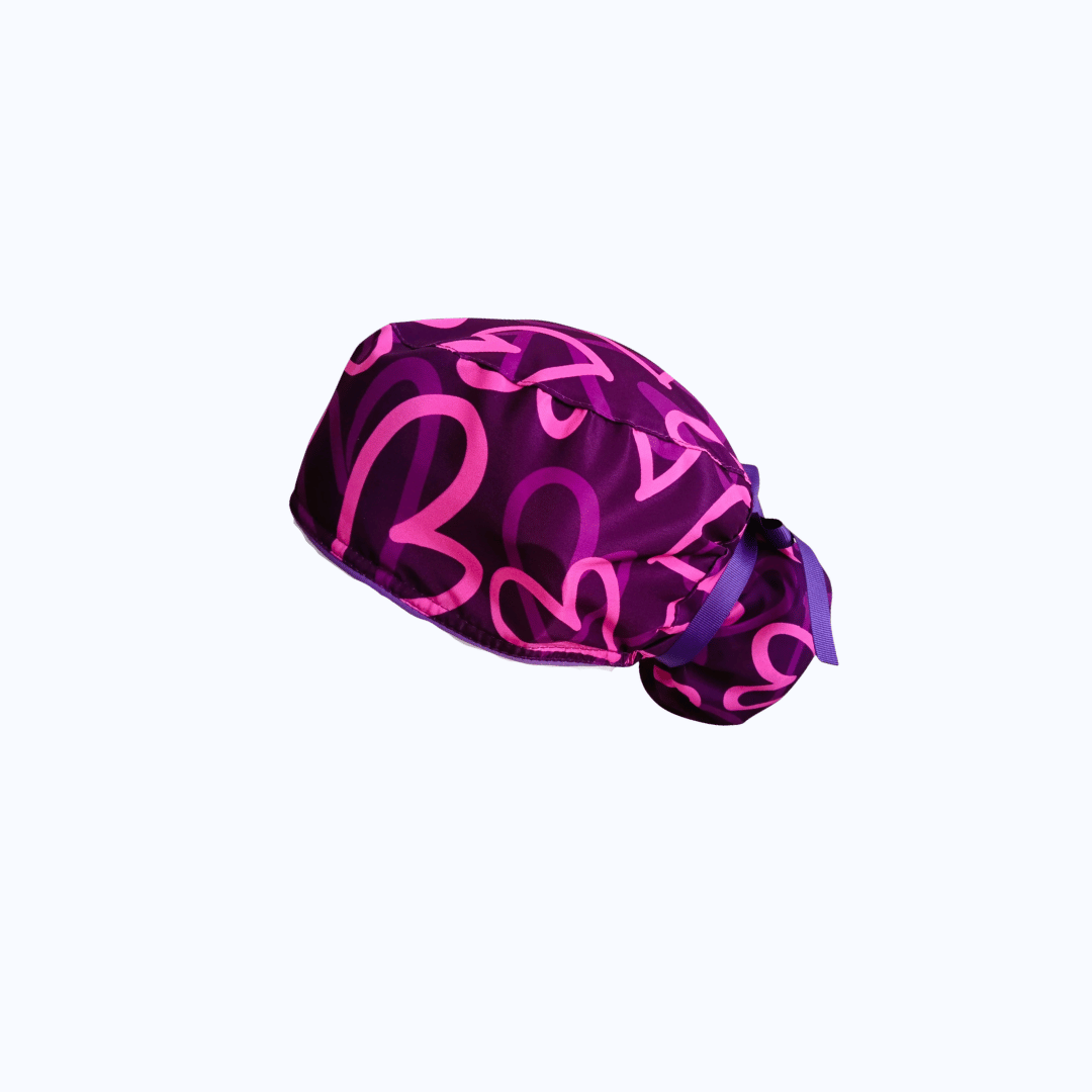 Gorro Quirúrgico Mujer Corazones Magenta