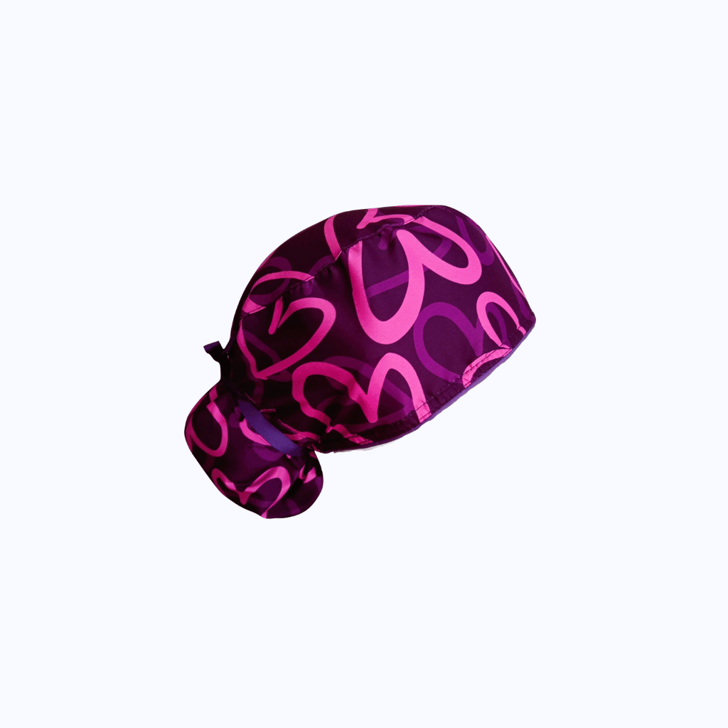 Gorro Quirúrgico Mujer Corazones Magenta
