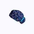 Gorro Quirúrgico Mujer Corazones Neón Azul Marino