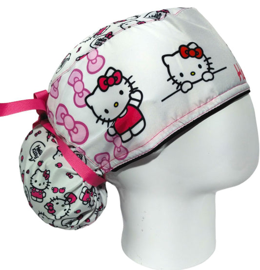 Gorro Quirúrgico Mujer y Portacarnet Hello Kitty Blanco - gorro antifluido para mujer Doctools - foto 2