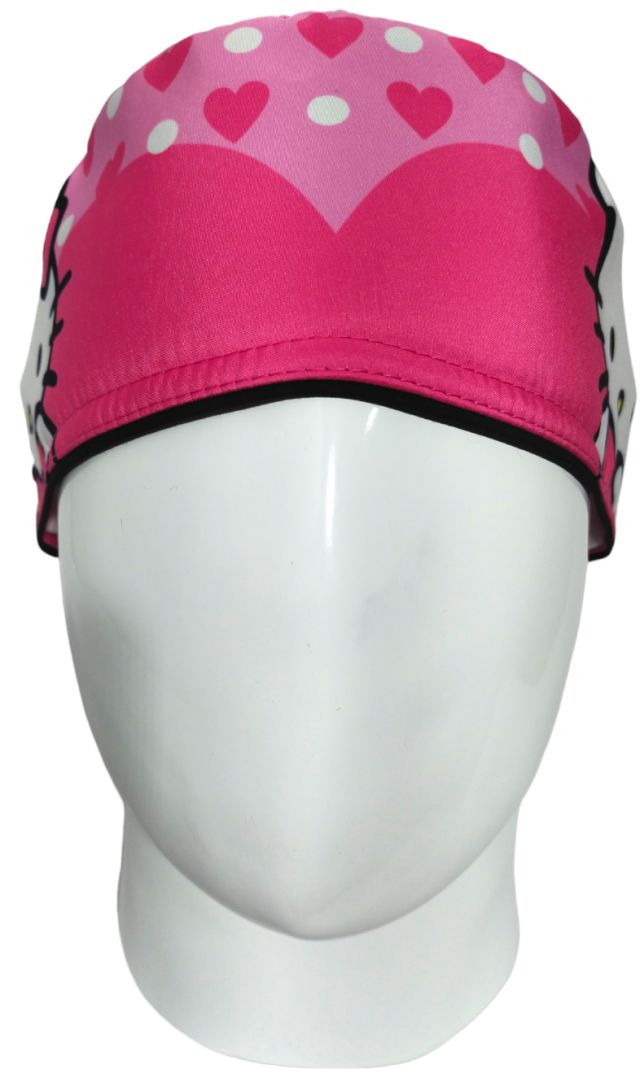 Gorro Quirúrgico Mujer y Portacarnet Hello Kitty Fucsia Clásico - gorro antifluido para mujer Doctools - foto 3