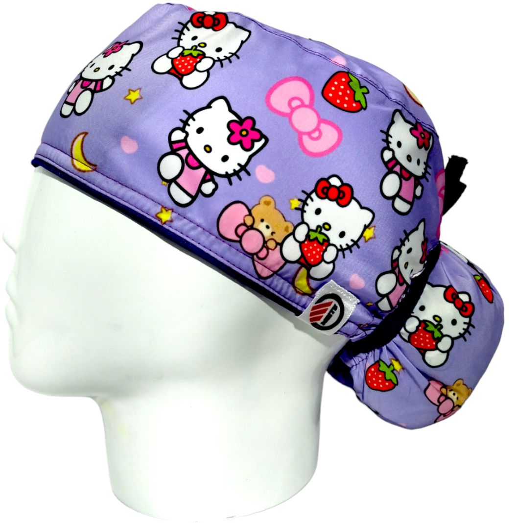 Gorro Quirúrgico Mujer y Portacarnet Hello Kitty Moños - gorro antifluido para mujer Doctools - foto 1