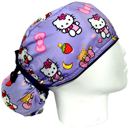Gorro Quirúrgico Mujer y Portacarnet Hello Kitty Moños - gorro antifluido para mujer Doctools - foto 2
