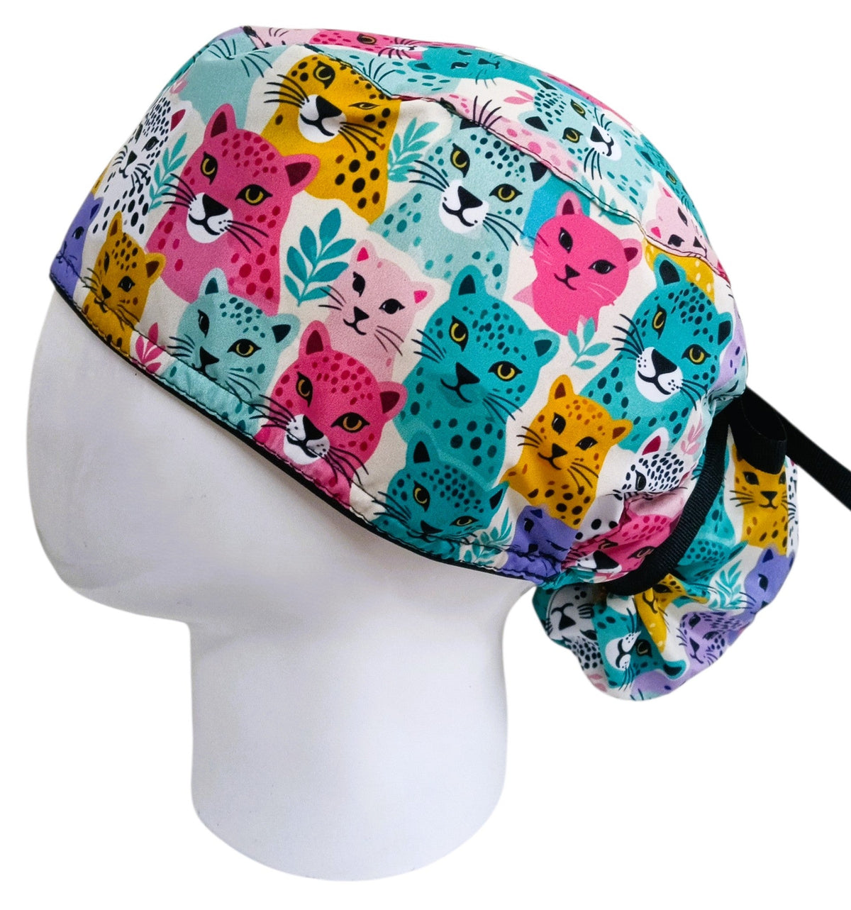 Gorro Quirúrgico Mujer y Portacarnet Leopardos - gorro antifluido para mujer Doctools - foto 1