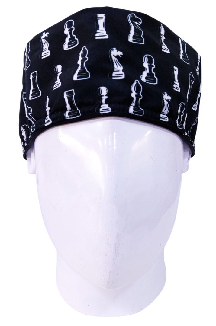 Gorro Quirúrgico Mujer y Portacarnet Ajedrez - gorro antifluido para mujer Doctools - foto 3