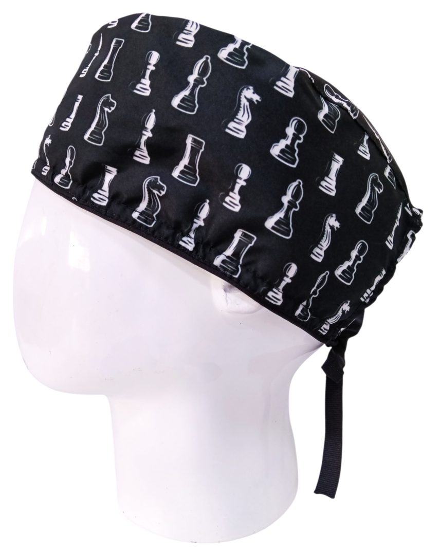 Gorro Quirúrgico Mujer y Portacarnet Ajedrez - gorro antifluido para mujer Doctools - foto 1