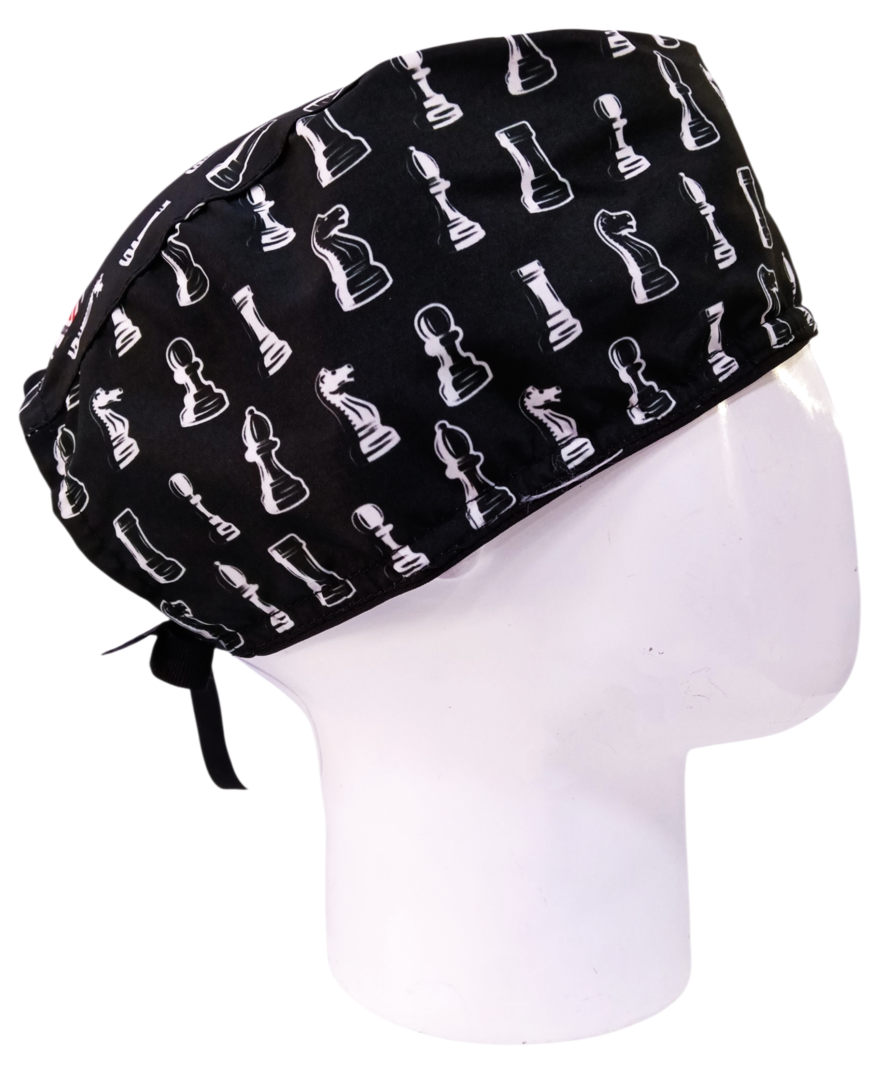 Gorro Quirúrgico Mujer y Portacarnet Ajedrez - gorro antifluido para mujer Doctools - foto 2